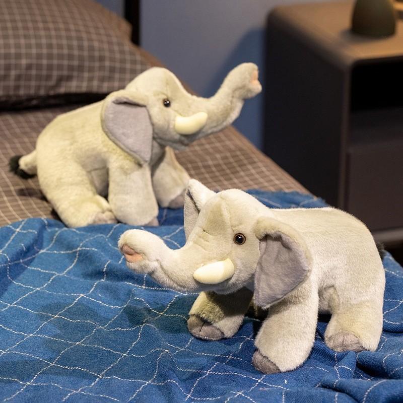 Cute Gray Elephant Plush Toy With Short Velvet Fur For Kids Birthday Gift