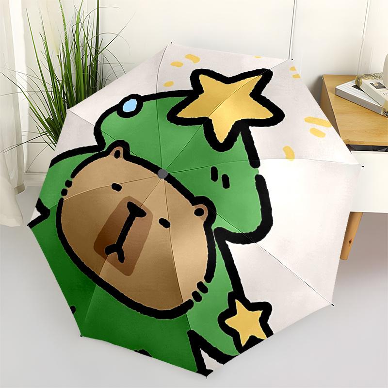 

Capybara Themed Travel Umbrella-8 Ribs Automatic Opening and Closing, Portable Folding Design, Compact and Stylish Umbrella Suitable for Out