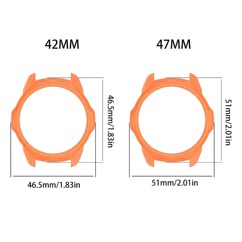 Semi-Gesloten TPU Horlogekast Schokbestendig Beschermhoes met Uitgehold Ontwerp Krasbestendige Behuizing voor 570 42mm 47mm