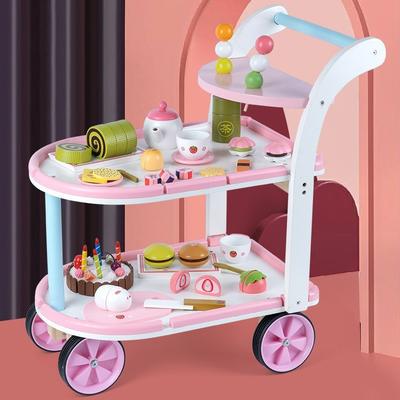 Wooden Play Home Ice Cream Cake Deluxe Cutting Suit Simulation Kitchen Toy