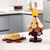 Christmas Tree Coaster Set of 3 Heat Insulation Mat for Water Cups Teapots Dining Plates Wear-Resistant Anti-Scalding Table Protection