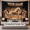 Horse (135) Theme Personalized Tapestry Custom Name Text Wall Hanging Tapestry Home Background Decoration