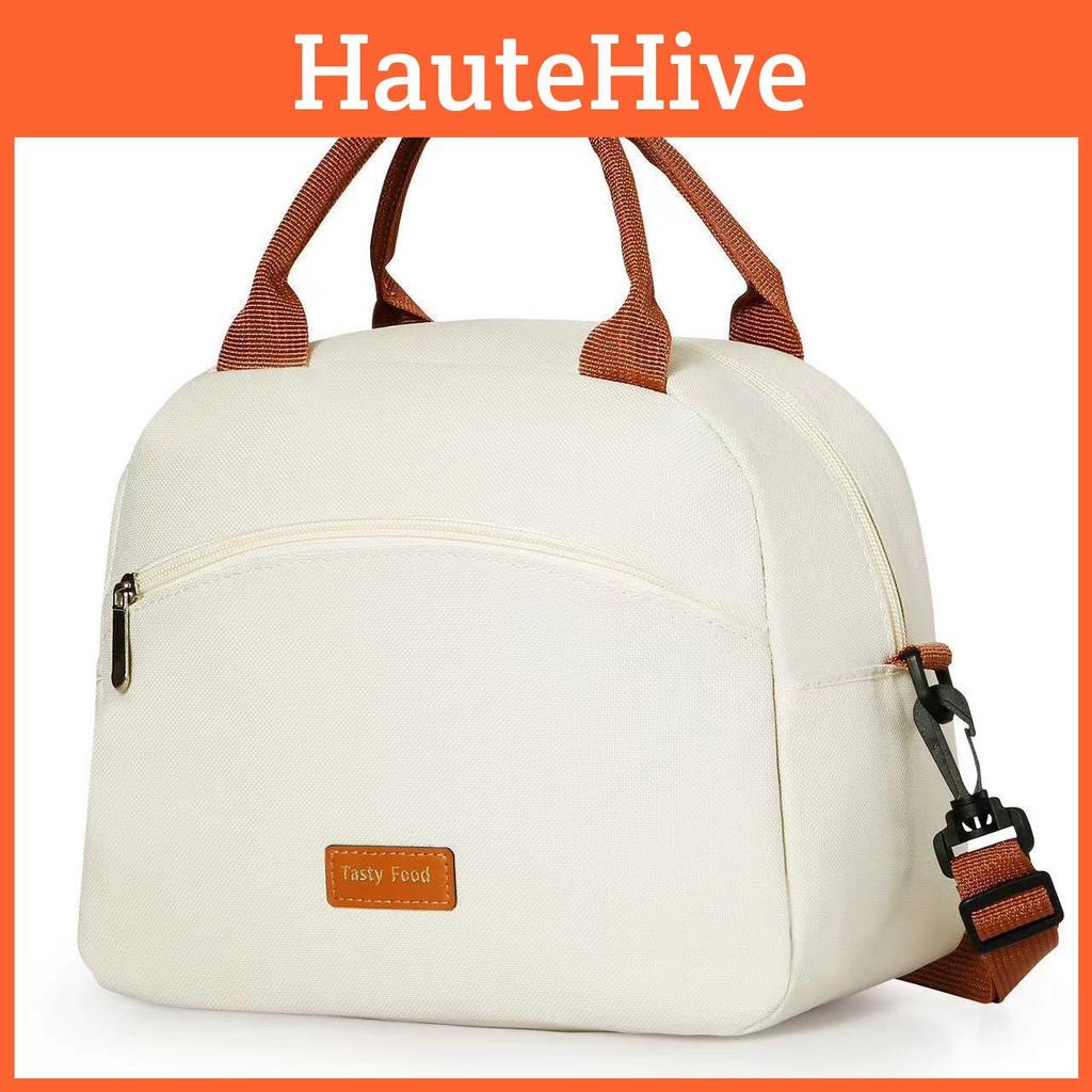 Capacity Minimalist Large Insulation Bag With Color Blocking And Print Letter