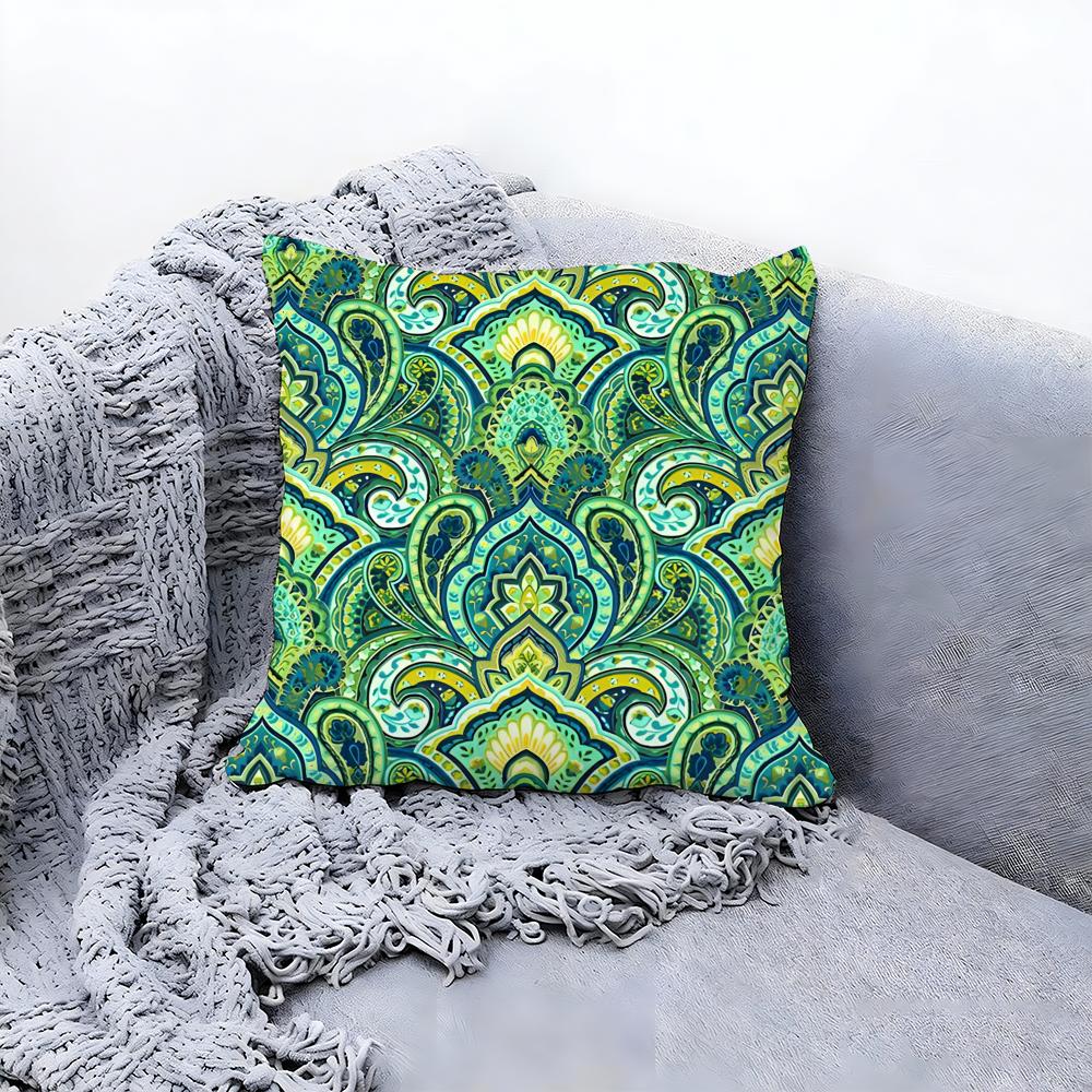 Classic Paisley Pattern Print Cushion Cover Premium Comfort Reversible Pillow Cove In One Design for Any Room Car Interior