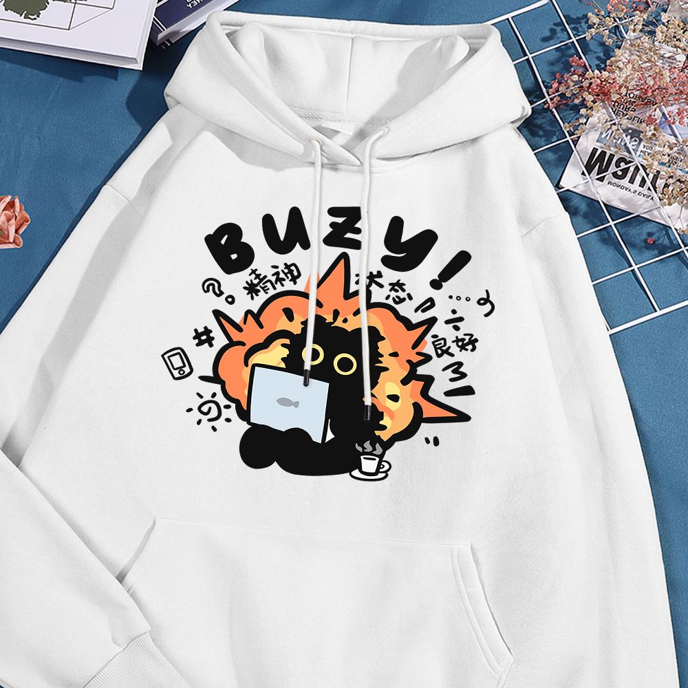 

Stable State Fun Cat Hoodies Men Women Fashion Loose Hoody Casual Fleece Autumn Streetwear Harajuku Pullover Streetwear Couple 3XL