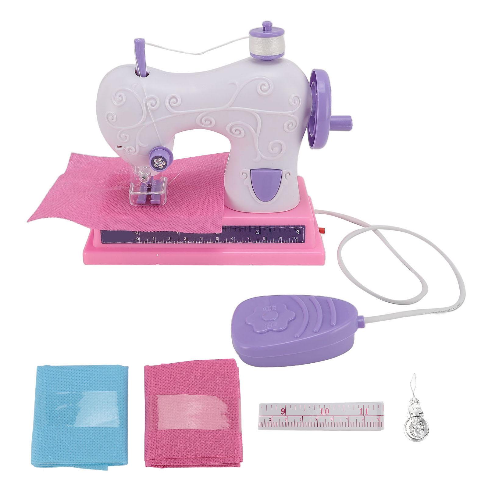 

Children Sewing Machine Toy DIY Electric USB Rechargeable Sewing Machine Toy Set for Children Pink фиолетовый