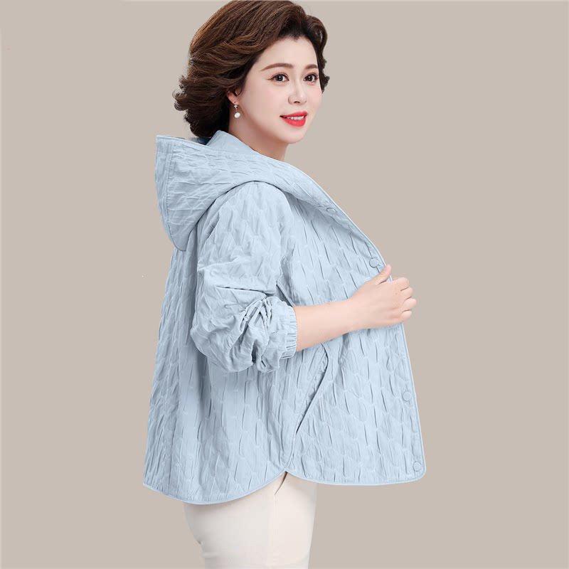 

Mom s 2026 Spring Chic Hooded Outerwear for Middle-Aged & Elderly Women - New Casual Fashion Top L (Recommended for 110~125 jin)