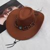 New Vintage Big-edge Western Cowboy Hats for Men Women Artificial Suede Gentleman Cowgirl Jazz Hat Sombrero Hombre Cap