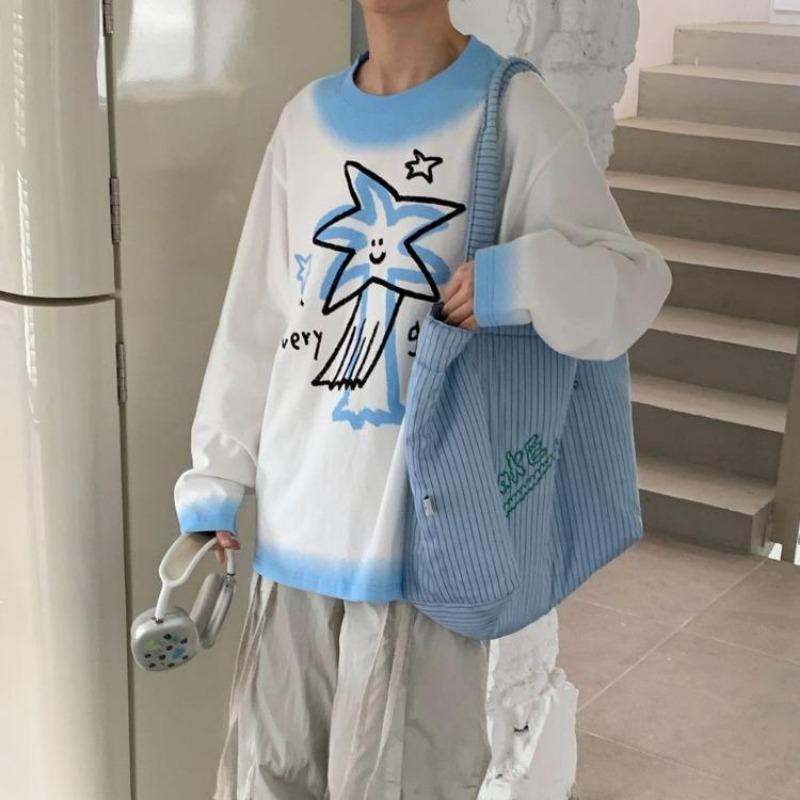 2KWEIRD Harajuku Kawaii Sweatshirts Women Oversize Cute Anime Graphic Pullovers Star Girl Y2k Japanese Fashion Female Streetwear