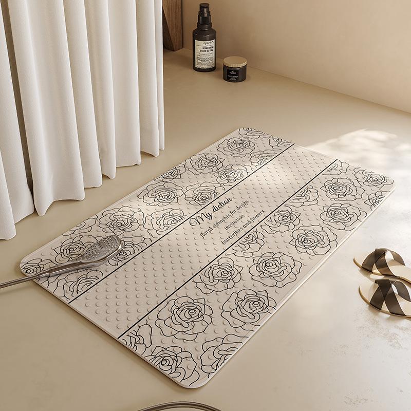 Retro Style Anti-slip Suction Cup Floor Mat for Children  Elderly and Pregnant Women  Bathroom Bathroom  Anti-slip Suction Cup Floor Mat for Bathing