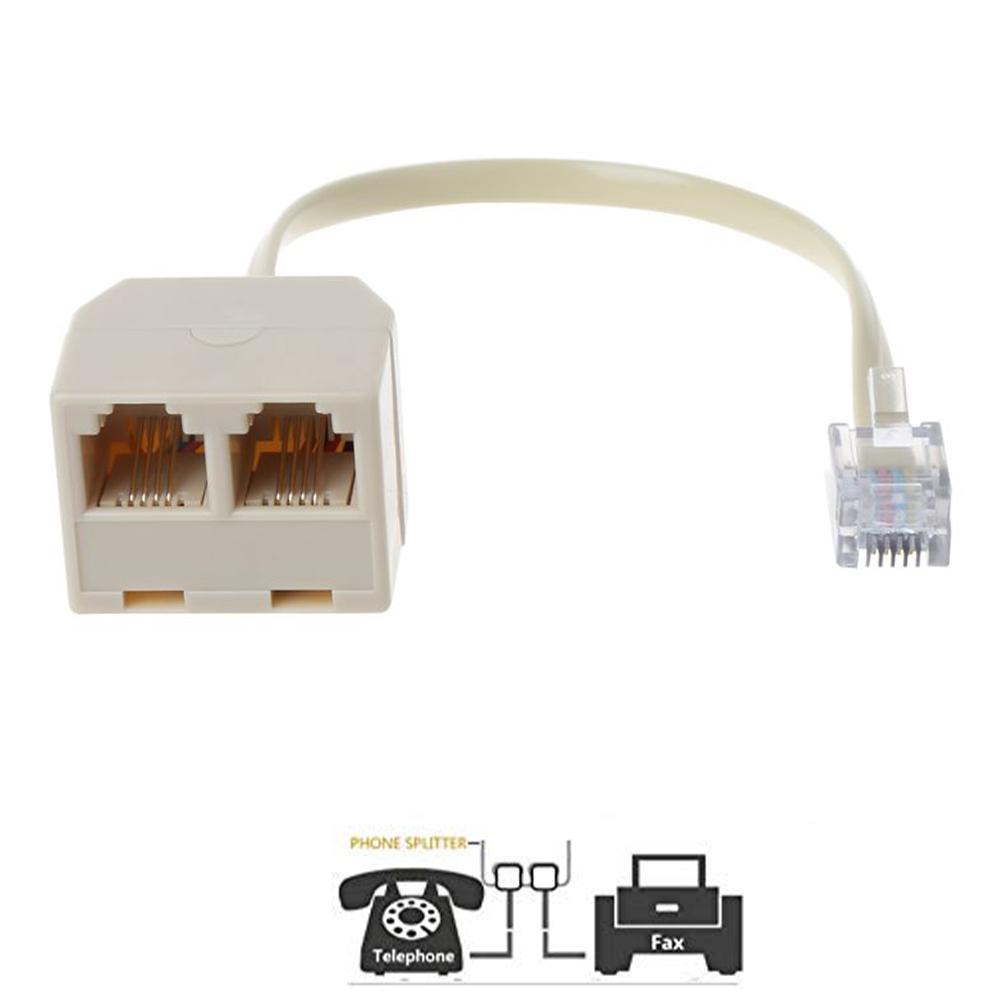 1pc High Quality One Point Two 6P4C RJ11 Dual Female Splitter Telephone Extension Male Connecto X1M0