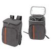 Thermal Insulated Food Delivery Backpack Oxford Cloth and PEVA 18L Grey Leakproof Cooler Backpack