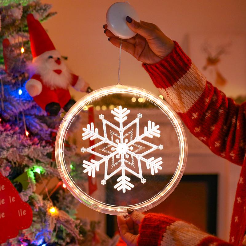 Battery-Operated LED Christmas Luminous Letter String Lights with Suction Cups