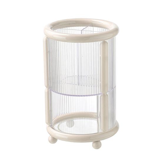 Makeup Brush Holder Desktop Lipstick Eyebrow Pencil Organizer 2-Tier Cosmetic Brush Cup for Dressing Table Organization