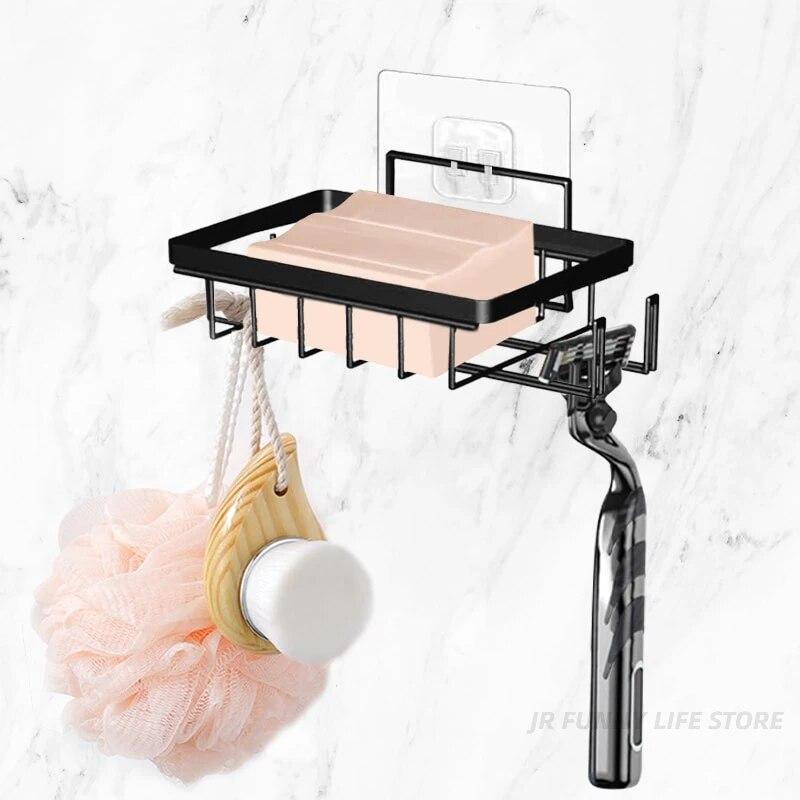 

Держатель для мыла для душа, держатель для бритвы из нержавеющей стали, настенная полка для мыльницы без сверления, органайзер для ванной комнаты