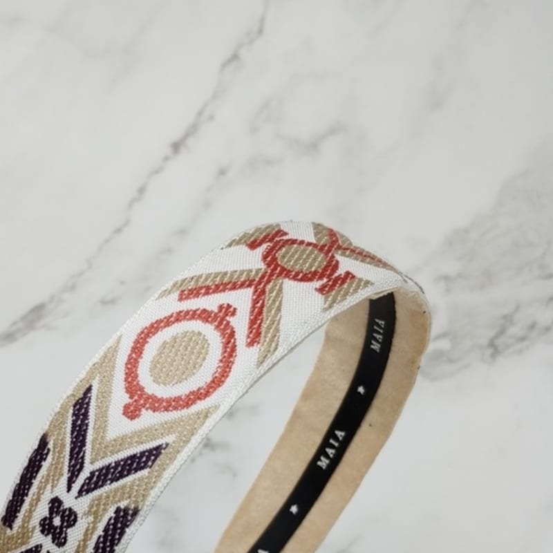 MAIA Jacquard Stirnband - Elfenbein