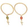 Chaîne de Main Tendance Bracelet à Breloques Élégant Bracelet avec Pendentif Croix Élégantes Cadeau Catholique Religieux pour Accorder Toutes les Tenues
