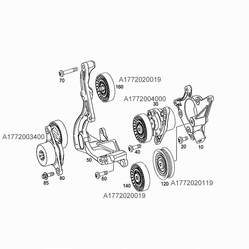M177 Idler Pulley 1772020119 for Mercedes Benz W205 W213 W463 AMG C63 E63 G63