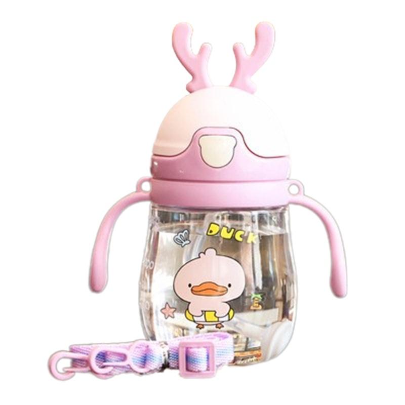Cartoon Style Children's Drinking Cup With Straw Leak-proof And Durable Ideal For Home And Outdoor Use 370ml)