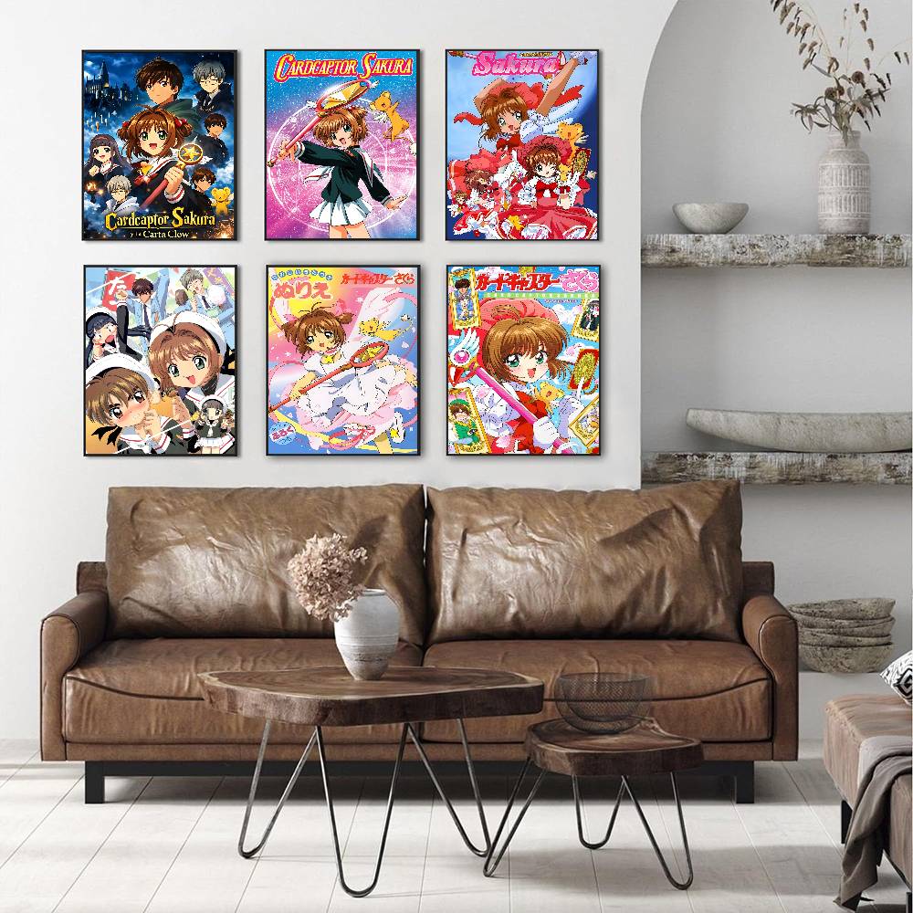 C-CardcaptorS S-Sakura Kawaii Pink Girl Good Quality Prints and Posters Waterproof Paper Sticker Coffee House Bar Posters
