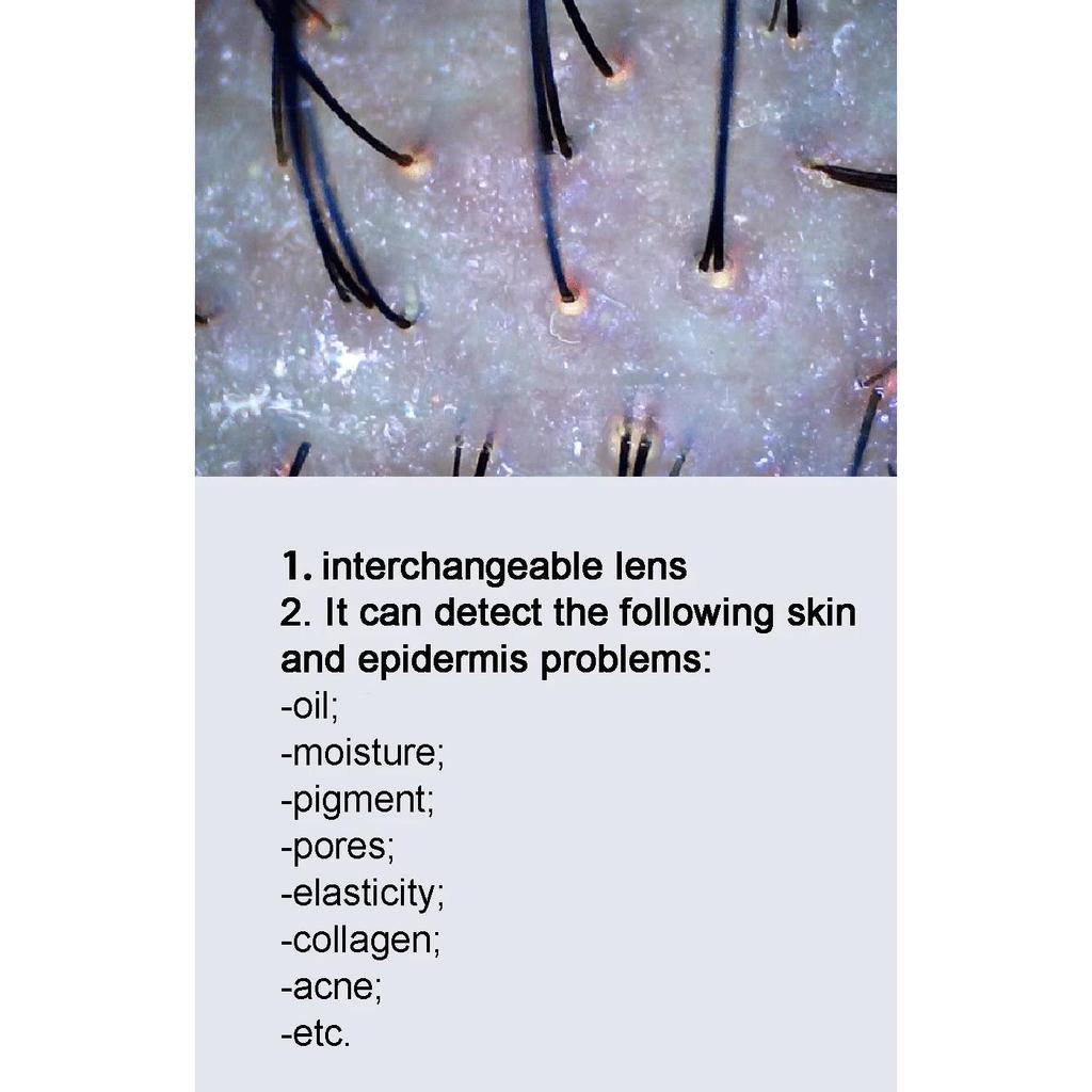 50X/200X Haarfollikel Kopfhaut Analyzer Erkennung Vergrößerungsmikroskop LCD Digital Dermatoskop Kopfhaut Haar Detektor Tester