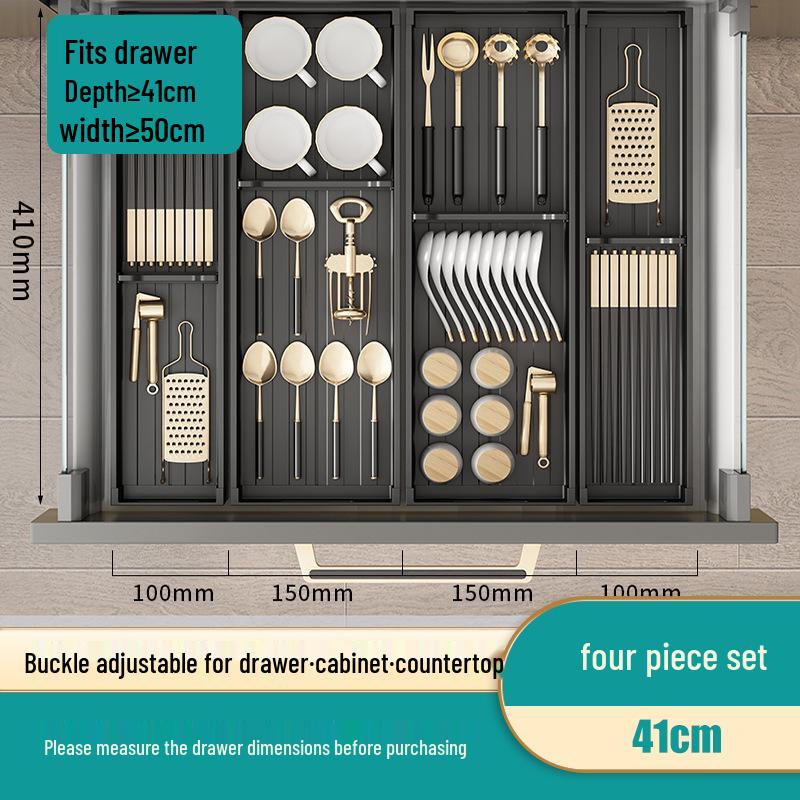 Kitchen Dish Drying Rack with Cutlery Holder and Drawer Organizer