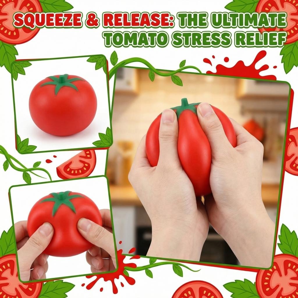 Tomato Pressing Tomato Stress Relief Toy Children's Stress Relief Device Fruit Venting Ball Pressing .