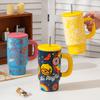 Little Yellow Duck Ceramic Straw Water Cup Household Dormitory Large Capacity Ice Tycoon Creative Souvenir Mug with Lid