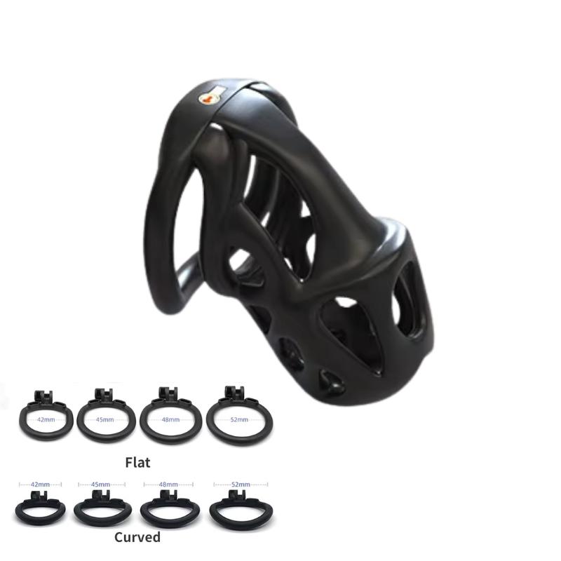 New Male Chastity Embedded Resin Cage with 4 Adjustable Rings Breathable Resin Chastity Belt for Penis Ring Chastity Toy 18+