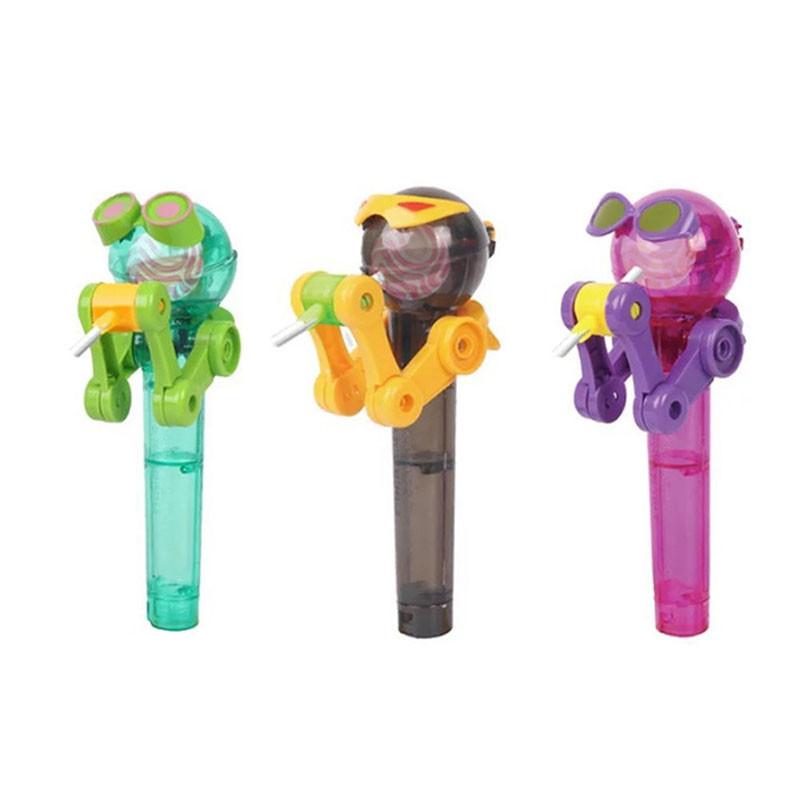 Adorable Kids Creative Eating Robot Lollipops Holder With Playful Stand For Baby Gifts