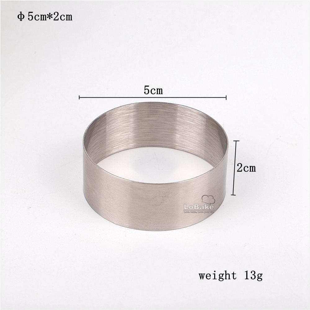 10pcs/lot Diameter 5cm 6.3cm round shape various height stainless steel mousse cake ring mini tiramisu molding cutter DIY baking