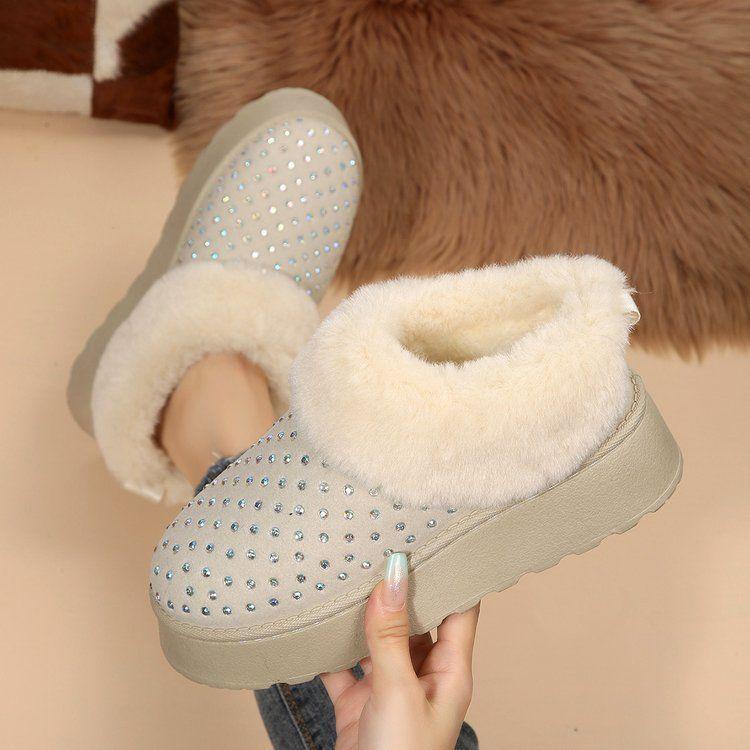 Foreign style Internet celebrity comfortable and warm Korean version of women's cotton shoes 2025 autumn and winter new fashion versatile non-slip co