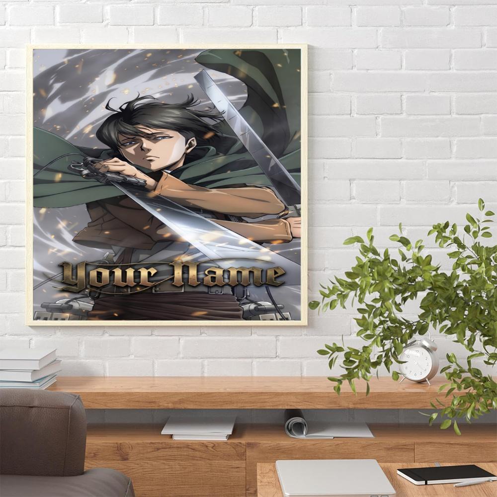 Attack Titan Customize Your Name Diamond Painting Round Diamond Diy Frameless Holiday Artwork Suitable For Home Office Wall Decoration