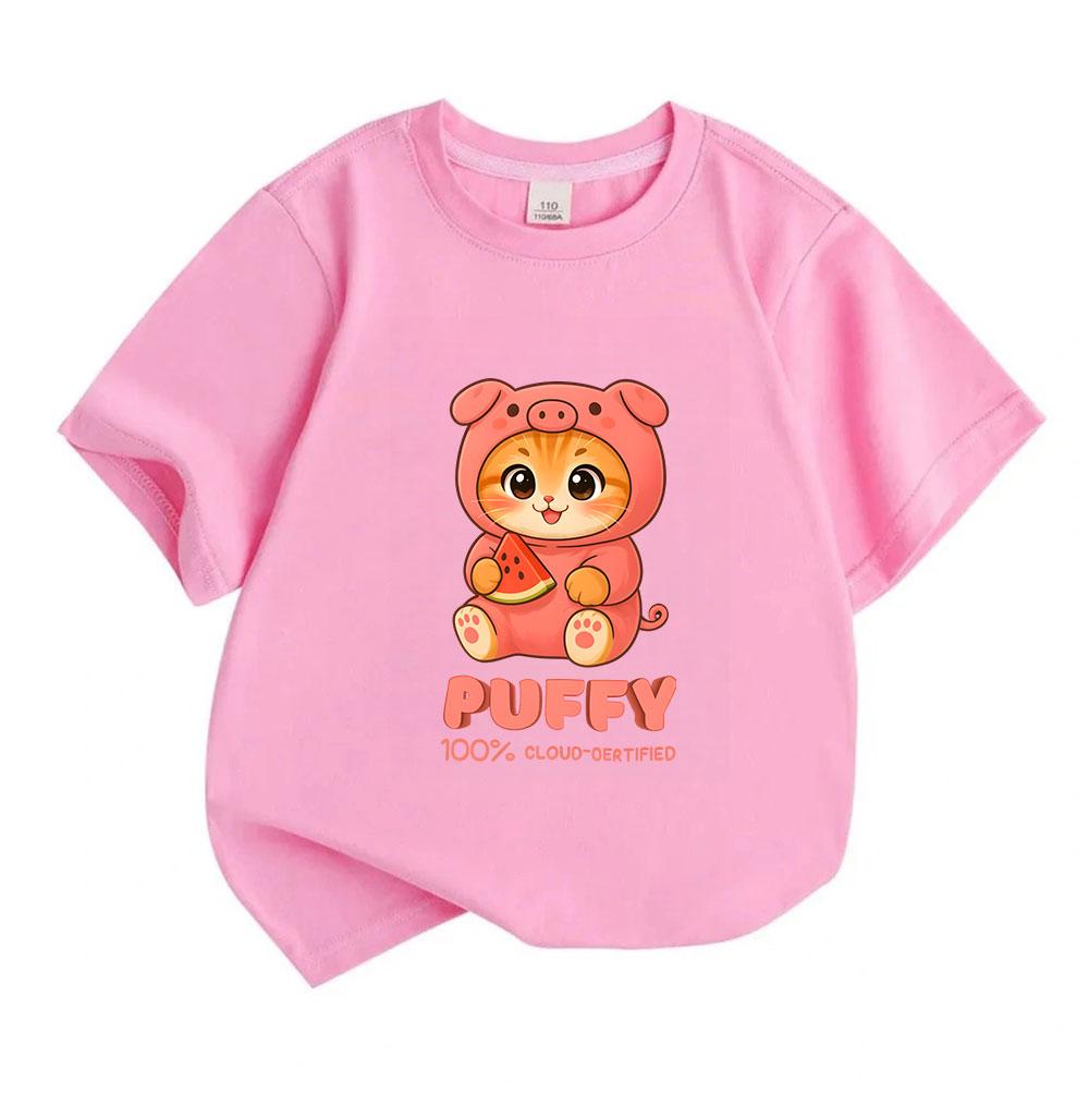 Kids Boys Girls 100% Cotton Short Sleeve Crew Neck T-Shirt,