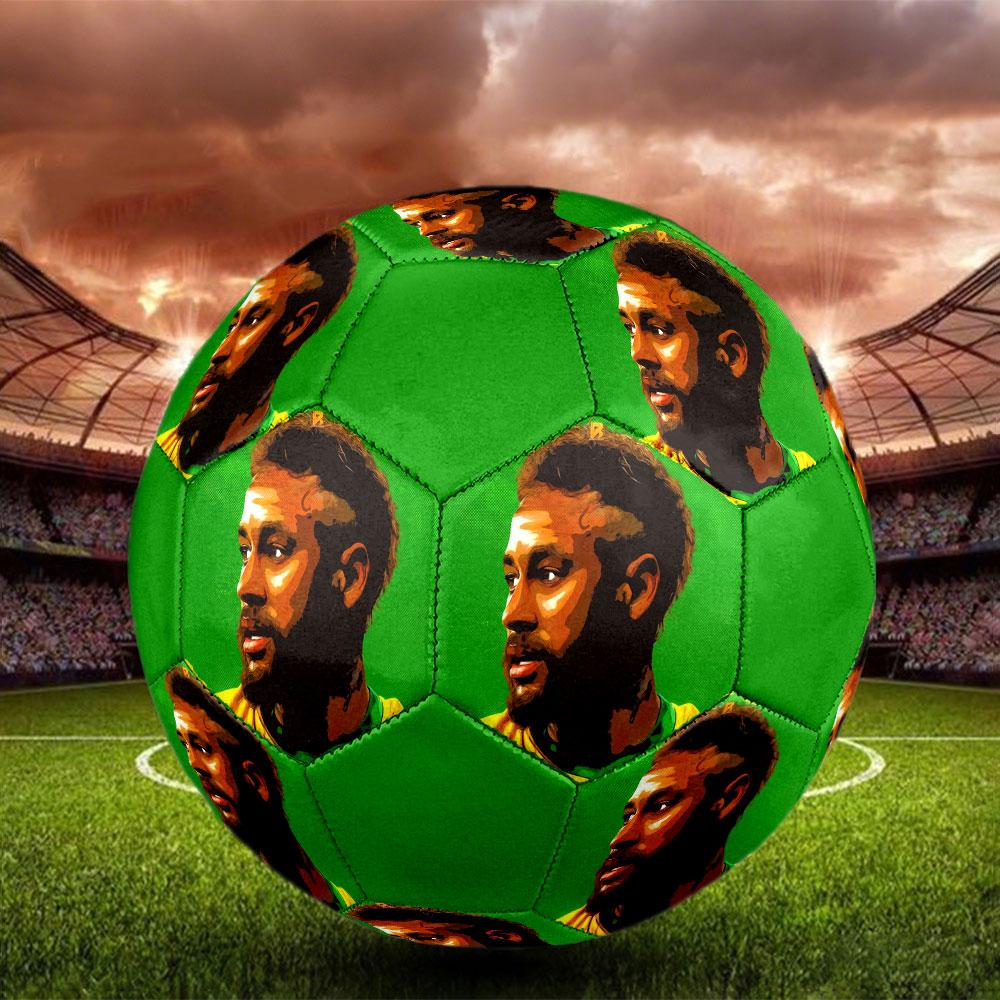 1PC Neymar Global Sensation Size 5 Soccer Ball PrahaIndoor Soccer Ball Colorful All Ages Machine Stitched PVC Competition Ready Durable High-Bounce