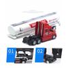 1/48 LKW-Anhänger-Spielzeug, Öltanker-LKW-Spielzeugfahrzeug aus Legierung, abnehmbares Öltransportfahrzeug mit Rückziehfunktion, mit Ton und Licht für Kinder