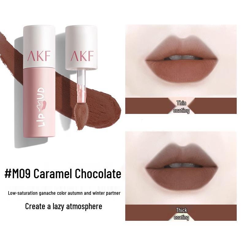 AKF Lip Mud Gloss: Matter, Mehrfarbiger Lippenstift für Studenten - Herbst/Winter Kollektion
