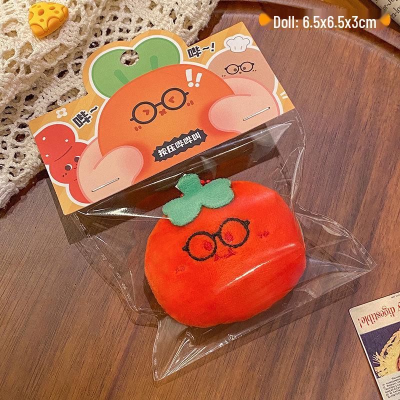 Plush Food Doll Charms: Cute Keychain Ornaments with Squeaky Small Dolls