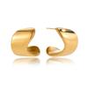 Twisted Ripple Wide C Shape Hoop Earrings Classic 18K Gold Plated Waterproof Statement Earring Stainless Steel Jewelry Wholesale