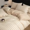Class A Japanese Style Button Linen Cotton Bed, Premium Cotton And Linen Quilt Cover Kit, Pure Cotton Bedding 4