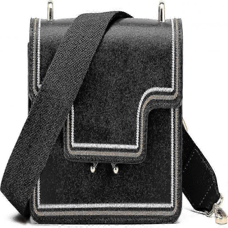 Women's Wide Shoulder Bag Strap, Adjustable Replacement Leather Long shoulder strap(Black) - DD01