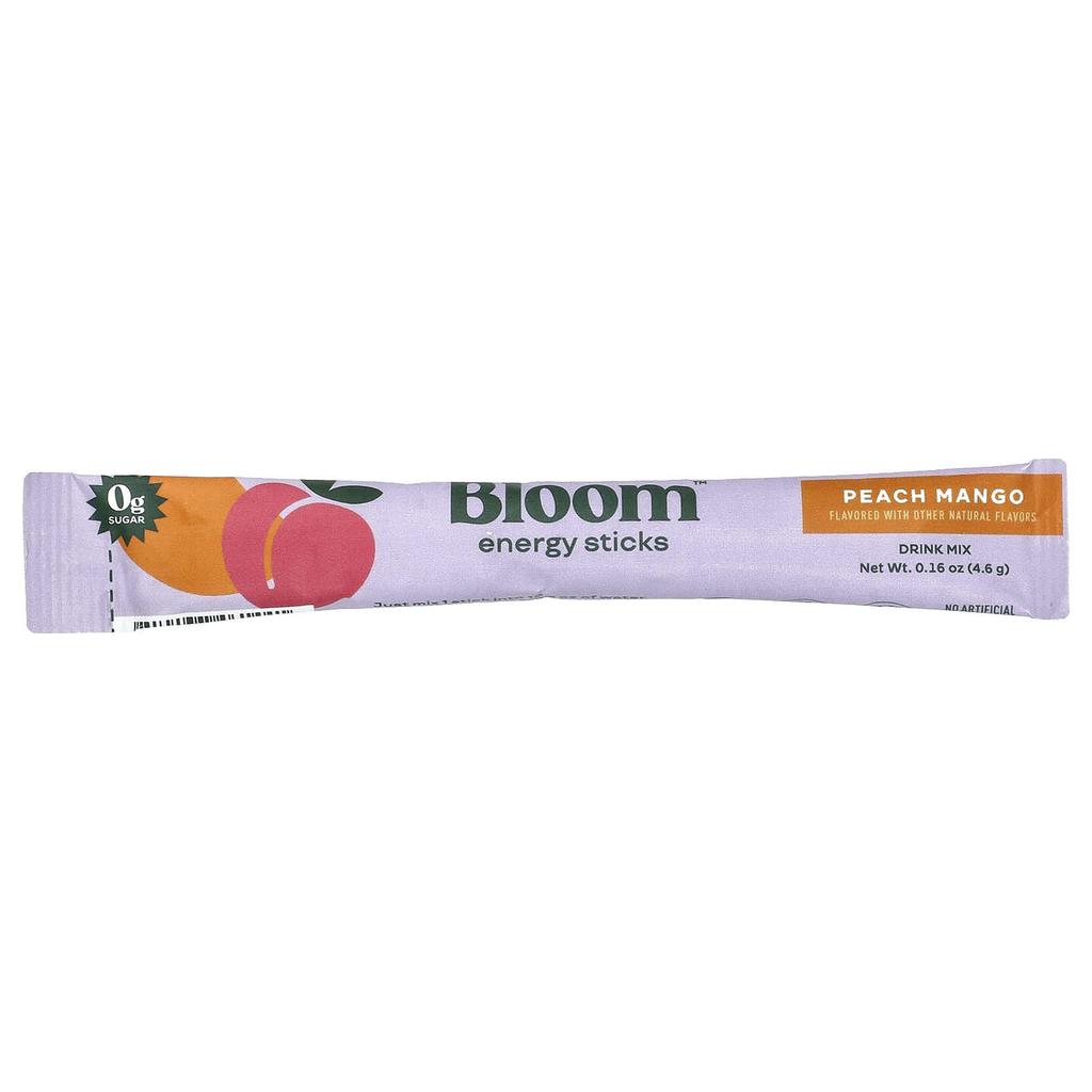 Bloom Energy Sticks, Peach Mango, 10 Stick Packs, 4.6g (0.16oz) Each