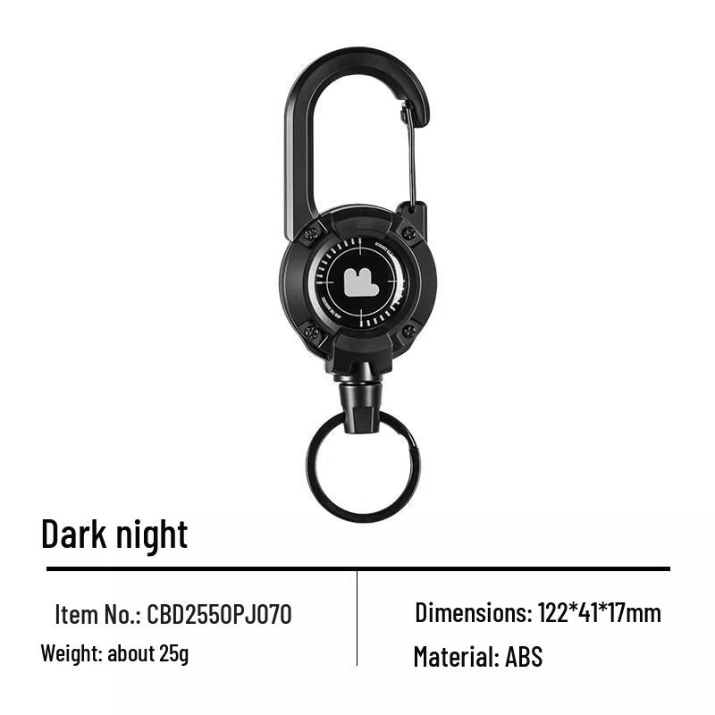 BLACKDOG Tactical Multi-Functional Telescopic Keychain Lanyard with Pull-Release Buckle - Anti-Lost Camping Accessory