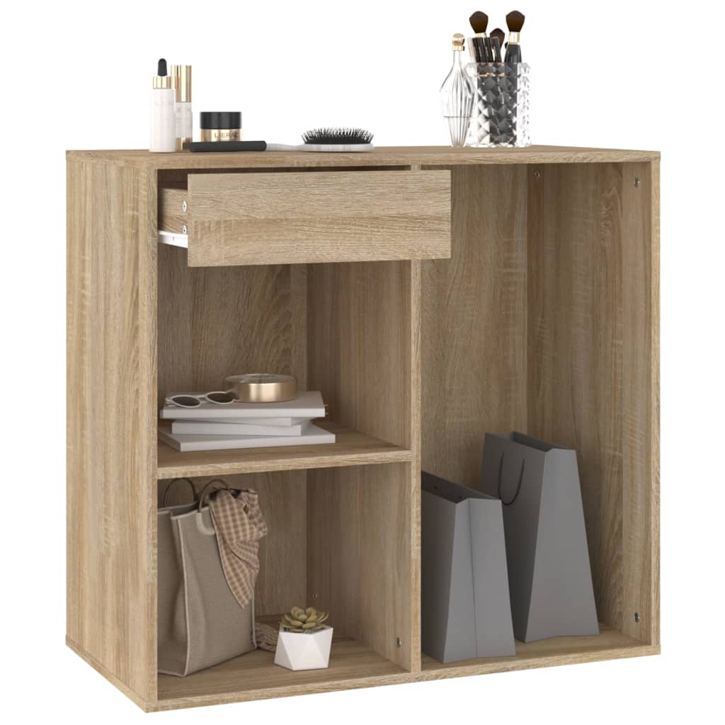 Schminktisch für Schlafzimmer, Schmuckaufbewahrungsschrank mit Schublade, mit offenen Regalen, Sideboard für das Wohnzimmer, Flurmöbel, 80x40x75 cm