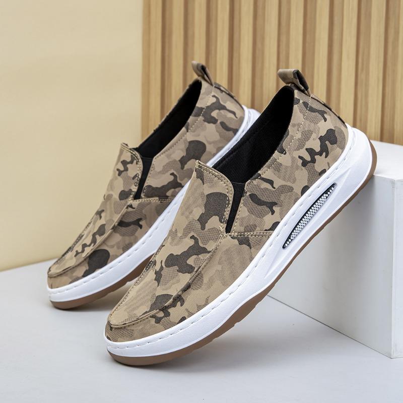 Casual Men's Shoes Flat-soled Canvas Shoes Soft Soles Light and Breathable Summer New Single Shoes Walking Comfortable Versatile Shoes