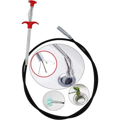 LMETJMA 60 90 160 200 Cm Drain Cleaner Pipe Hair Dredger Sewer Cleaning Brush Sink Bath Bathtub Sewer Hair Dredging Tools JT-006