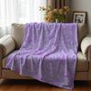 Purple Cute Halloween Cartoon Anime Print Flannel Blanket Soft Warm Throw for Kids Bedroom Sofa Christmas Office Car