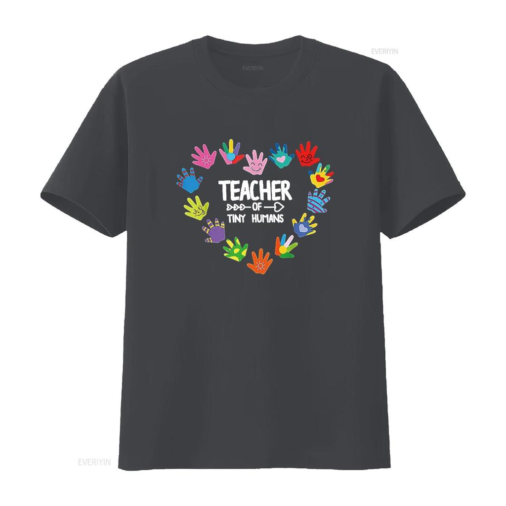 Teacher Of Tiny Humans Hands Heart Teaching Appreciation T Shirt vintage Washed Comfortable graphic Unisex Casual Stylish Soft