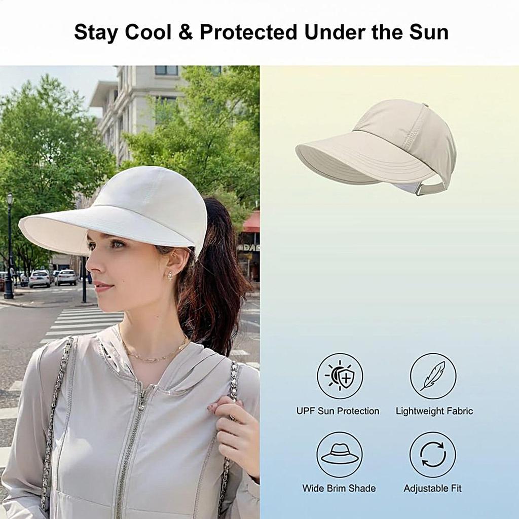 Breathable Sunhat with Wide Brim  UV Protection Summer Outdoor Beach Fisherman Hat Sunscreen Protection Cap Adjustable Sun Hat
