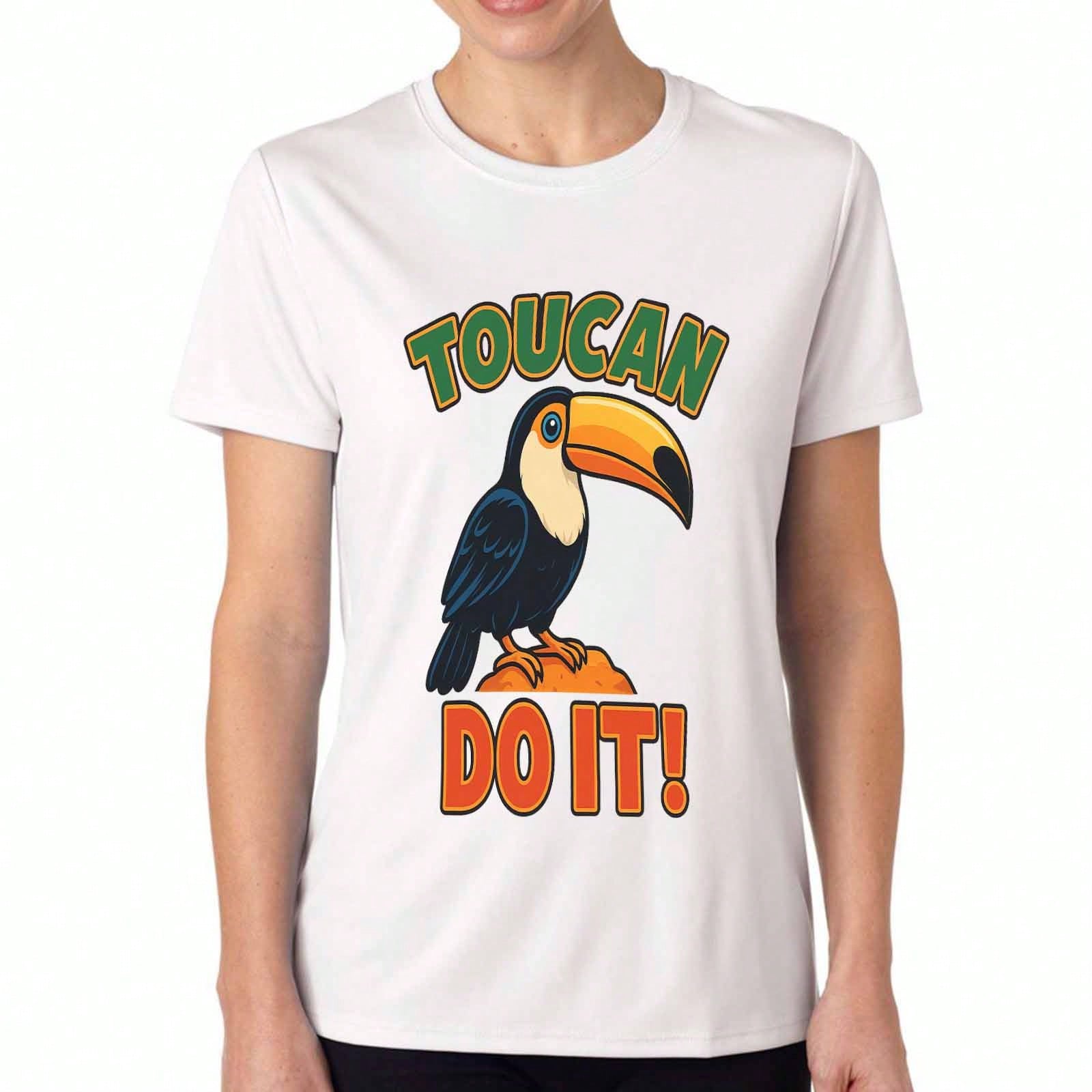 Toucan Bird unisexs Cotton T Shirt, Premium Cotton Quality Print, Durable, Casual And Fashionable, Featuring A Vibrant Toucan Design For Everyday Comf S разноцветный